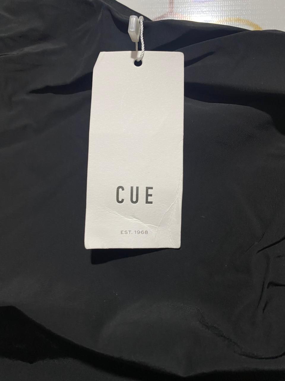 CUE |M| BUST 17| BLACK ONE-SHOULDER RUCHED MINI DRESS