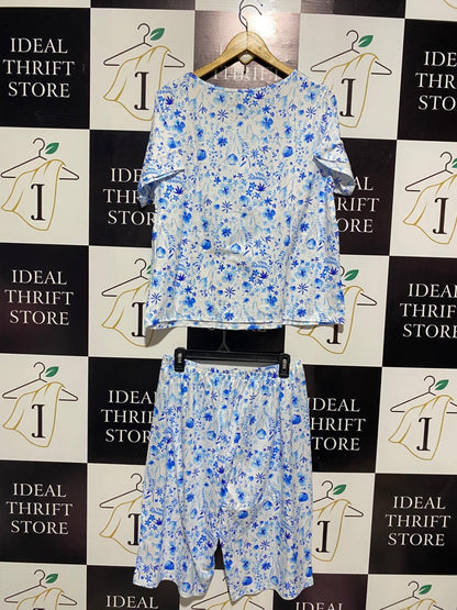 BLUE FLORAL BOTANICAL PYJAMA SET |XL|