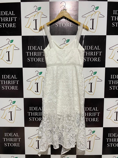 TWO SISTERS |M| BUST 16| WHITE CROCHET LACE COCKTAIL DRESS
