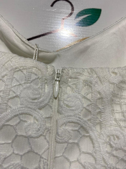 TWO SISTERS |M| BUST 16| WHITE CROCHET LACE COCKTAIL DRESS