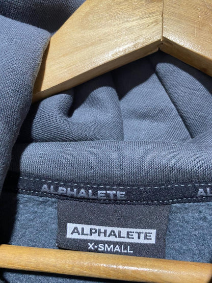 ALPHALETE |XS| BUST 20| CHARCOAL CROP ZIP HOODIE