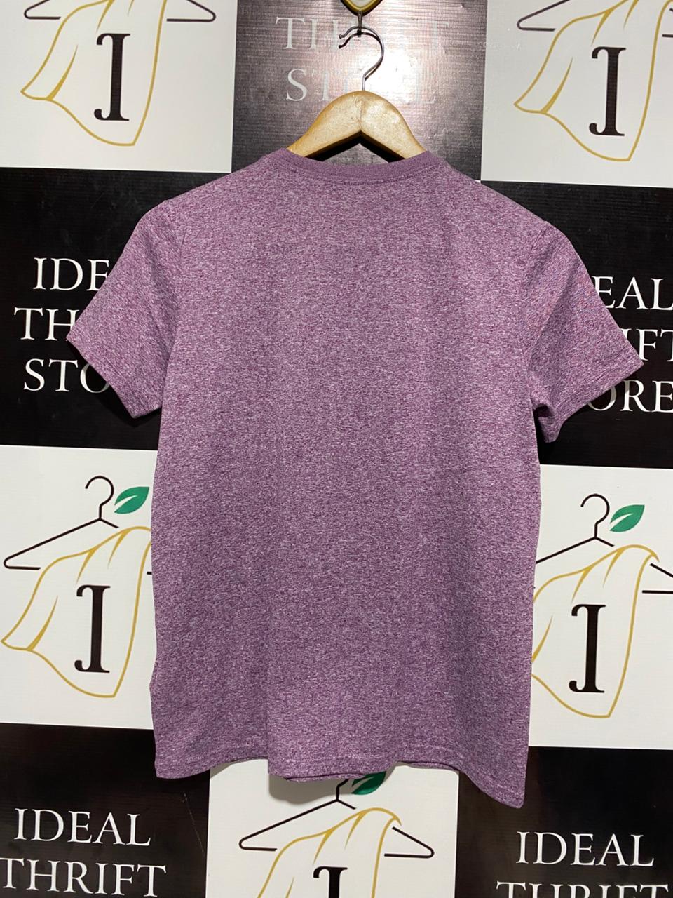 NIKE |S| BUST 19| C1| WOMEN’S SHORT-SLEEVE TRAINING TOP - MOCK-NECK HEATHERED PURPLE ACTIVEWEAR