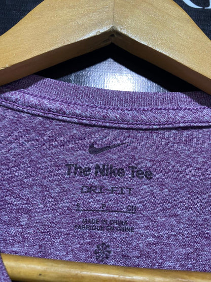 NIKE |S| BUST 19| C1| WOMEN’S SHORT-SLEEVE TRAINING TOP - MOCK-NECK HEATHERED PURPLE ACTIVEWEAR