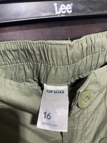 ANKO |XL| WAIST 36| WOMEN’S OLIVE GREEN RELAXED FIT CARGO PANTS - MULTI-POCKET UTILITY TROUSERS