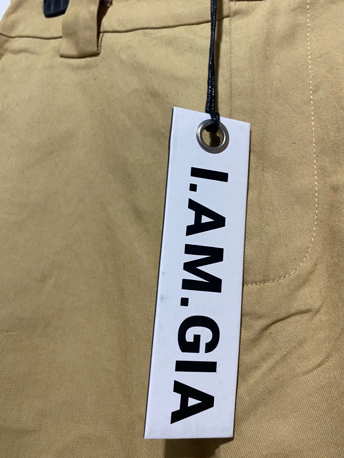 I AM GIA |M| WAIST 28| WOMEN’S TAN HIGH-WAISTED CARGO JOGGERS - ELASTIC CUFF UTILITY PANTS