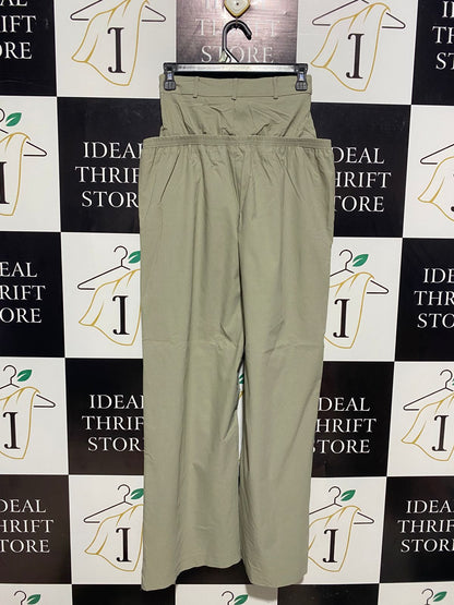 SOLADO |S| WAIST 26| WOMEN’S SAGE GREEN HIGH-WAISTED WIDE-LEG PANTS - CASUAL TAILORED TROUSERS