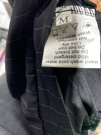 CLASSIC BLACK PINSTRIPE TROUSERS |L| WAITS 31|
