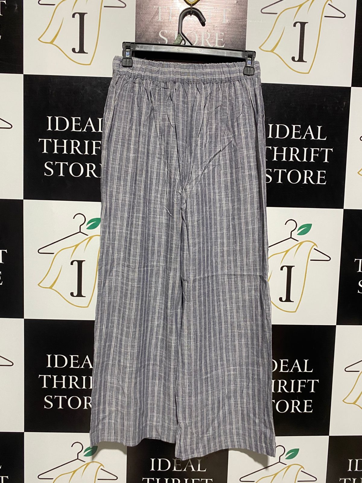 DOTTI |M| WAIST 26| GREY PINSTRIPE WIDE-LEG TROUSERS