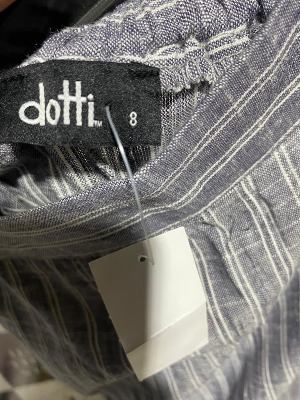 DOTTI |M| WAIST 26| GREY PINSTRIPE WIDE-LEG TROUSERS