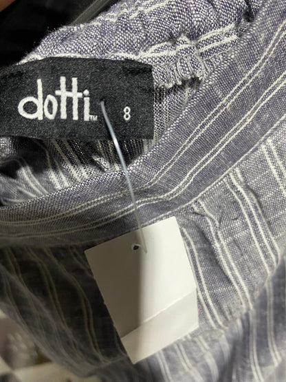 DOTTI |M| WAIST 26| GREY PINSTRIPE WIDE-LEG TROUSERS