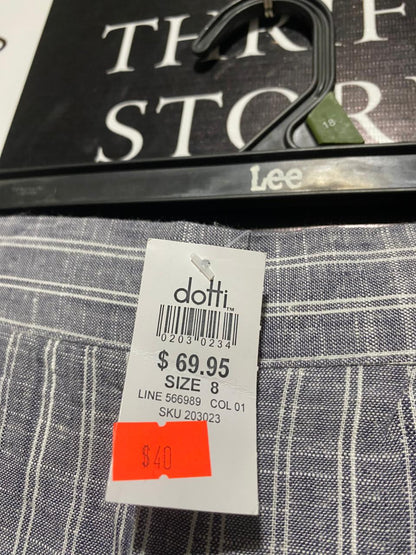 DOTTI |M| WAIST 26| GREY PINSTRIPE WIDE-LEG TROUSERS