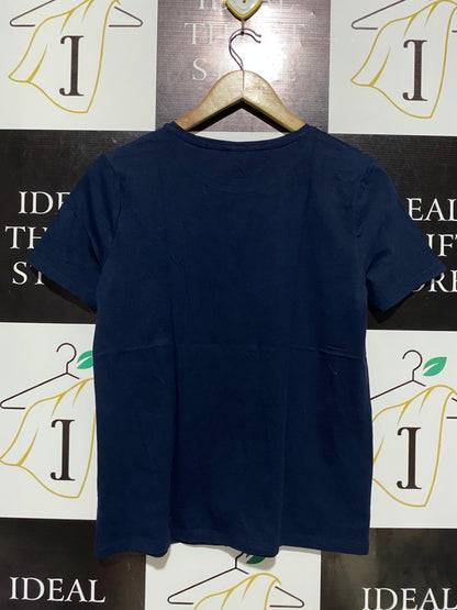 ANKO |L| BUST 18| B13 |WOMEN'S NAVY BLUE ESSENTIAL COTTON TEE – CLASSIC SHORT SLEEVE ROUND NECK TOP