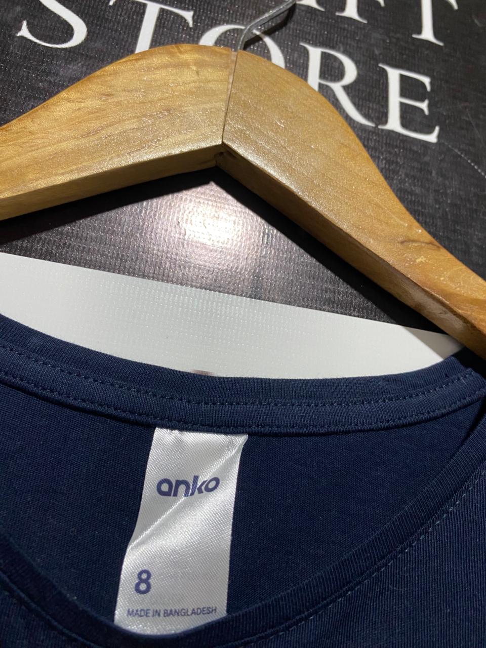 ANKO |L| BUST 18| B13 |WOMEN'S NAVY BLUE ESSENTIAL COTTON TEE – CLASSIC SHORT SLEEVE ROUND NECK TOP