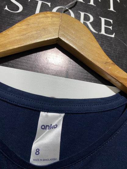 ANKO |L| BUST 18| B13 |WOMEN'S NAVY BLUE ESSENTIAL COTTON TEE – CLASSIC SHORT SLEEVE ROUND NECK TOP