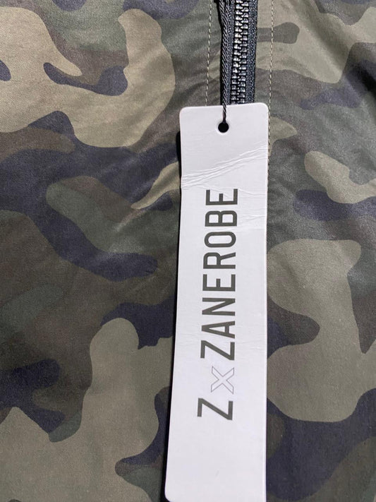 ZX ZANEROBE |S/M| BUST 21| CROPPED CAMO BOMBER JACKET – PREMIUM UTILITY ZIP-UP WITH RIBBED TRIM