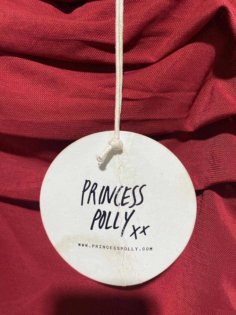 PRINCESS POLLY |M| BUST 15| C3| WOMEN’S BURGUNDY RUCHED MINI DRESS – SEXY SLEEVELESS BODYCON PARTY DRESS