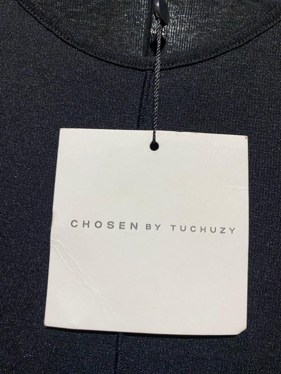 CHOSEN BY TUCHUZY |S| BUST 15| C5| ELEGANT BLACK LONG-SLEEVE MAXI DRESS – SLEEK FORM-FITTING RIBBED KNIT GOWN WITH SCOOP NECK