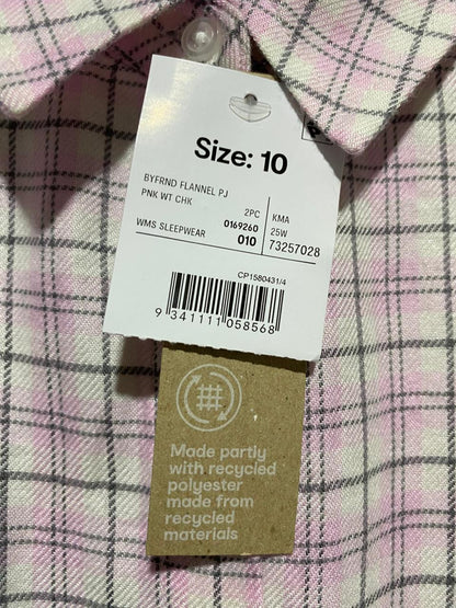 ANKO |XL| BUST 24| WOMEN’S OVERSIZED PLAID FLANNEL SHIRT – PINK, GREY, AND WHITE CHECKERED LONG-SLEEVE TOP