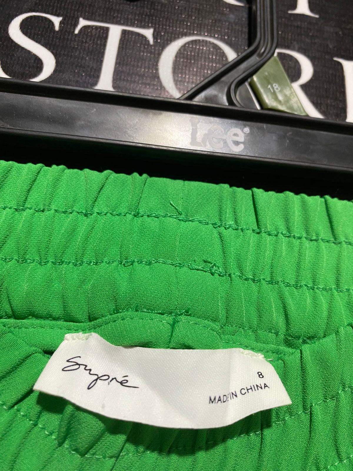 SUPRE |M| WAIST 28|C1| EMERALD GREEN WIDE-LEG ELASTIC WAIST TROUSERS