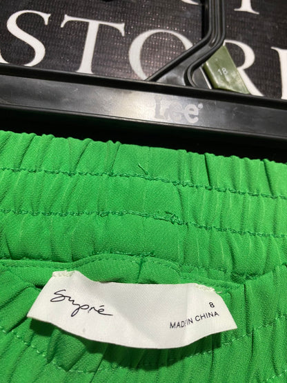 SUPRE |M| WAIST 28|C1| EMERALD GREEN WIDE-LEG ELASTIC WAIST TROUSERS