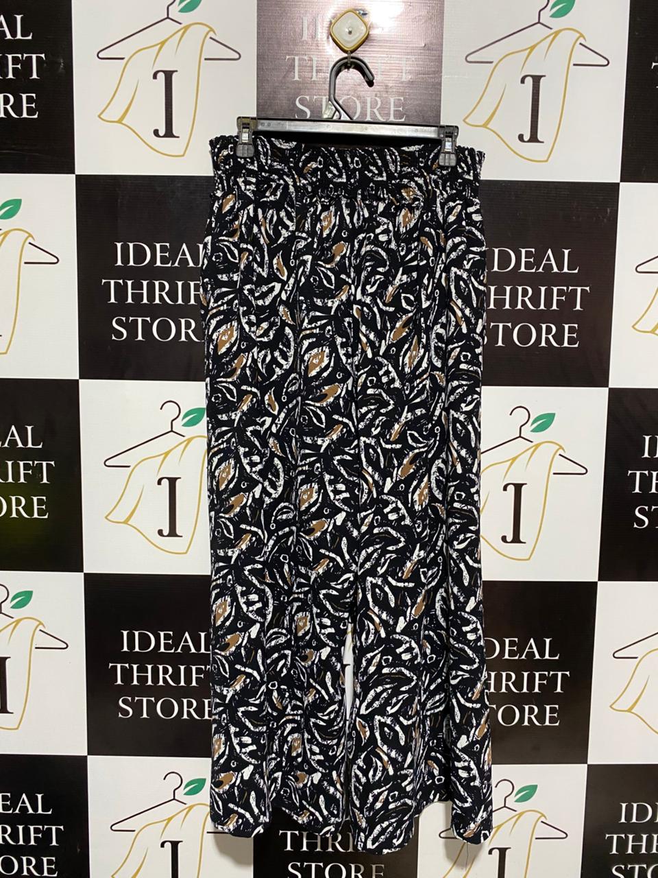 & ME |L| WAIST 30| BLACK & GOLD ABSTRACT PRINT CULOTTES