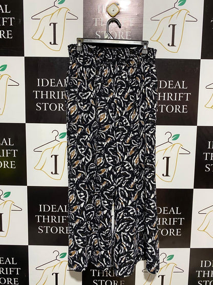 & ME |L| WAIST 30| BLACK & GOLD ABSTRACT PRINT CULOTTES