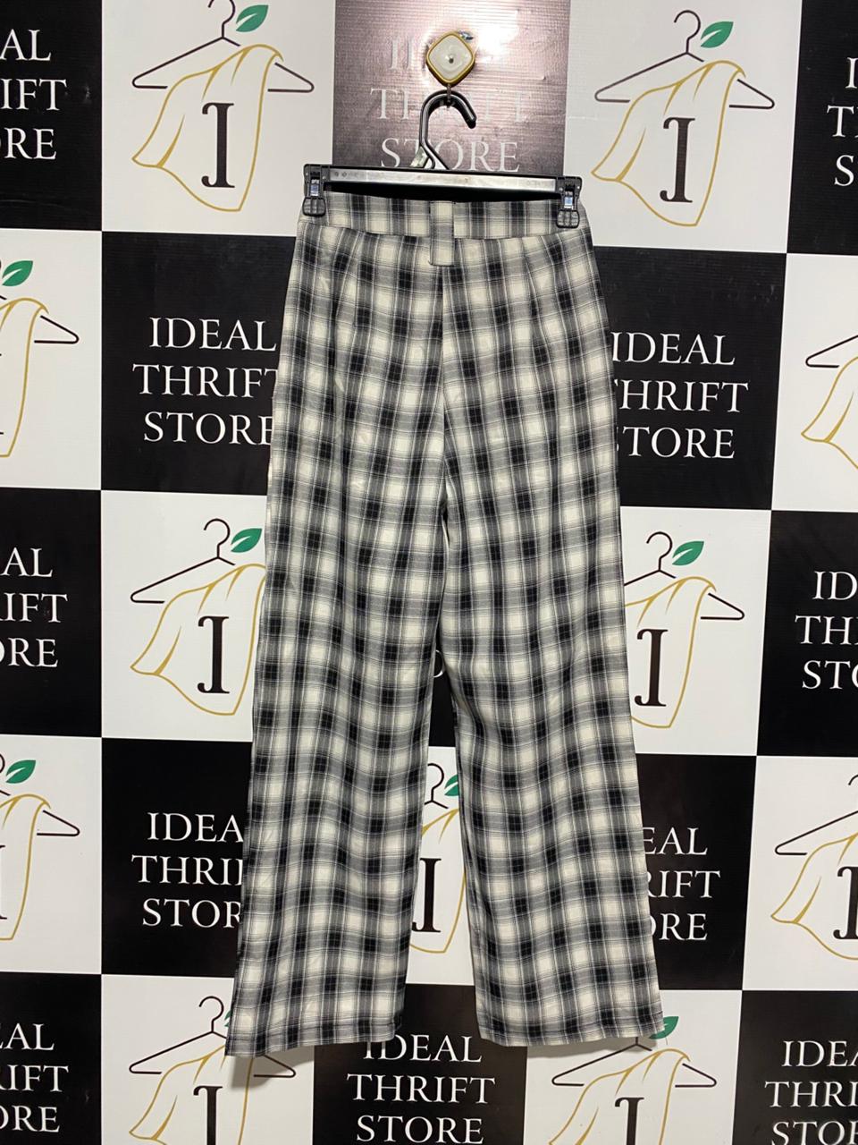 BLACK & WHITE CHECKERED TAILORED TROUSERS |XS| WAIST 24|