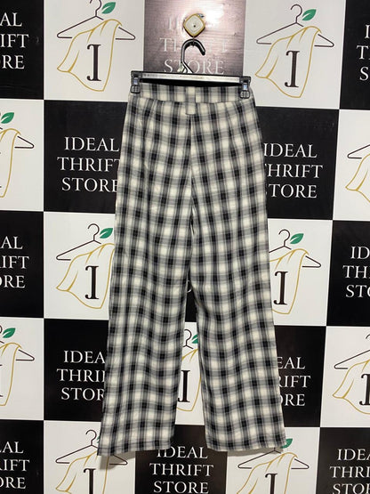 BLACK & WHITE CHECKERED TAILORED TROUSERS |XS| WAIST 24|
