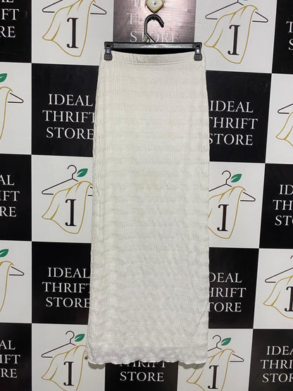 GLASSON |S| WAIST 26| WOMEN’S CREAM TEXTURED MAXI SKIRT