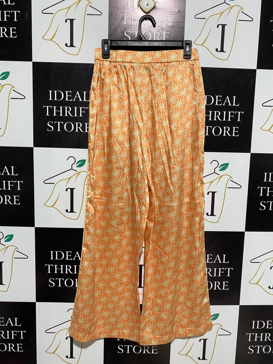 BBWM WOMAN |M| WAIST 27| C7| ORANGE FLORAL PALAZZO TROUSERS
