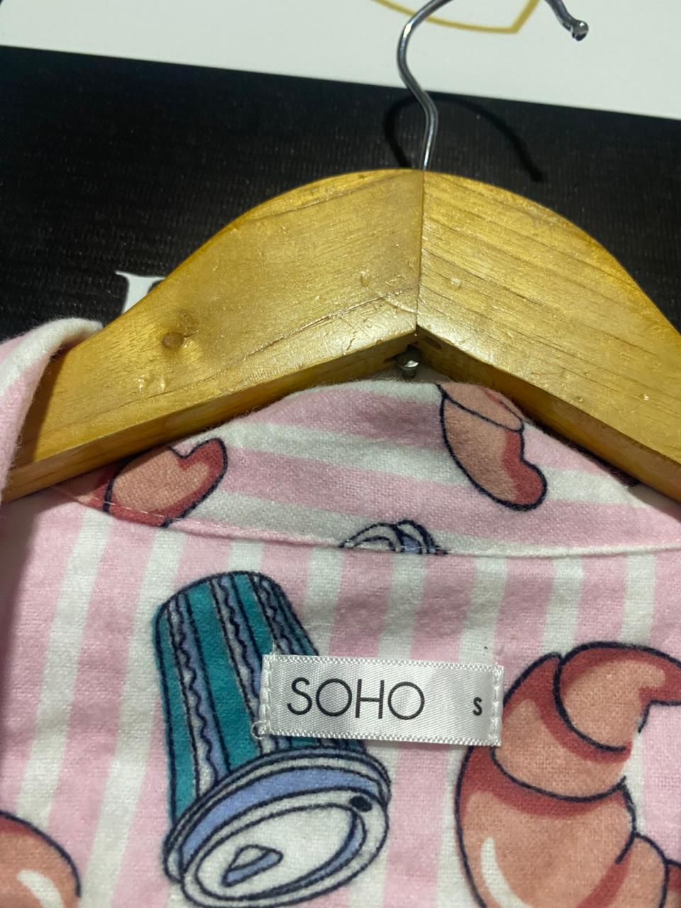 SOHO |S/M| WOMEN’S PINK STRIPED BREAKFAST PAJAMA SET