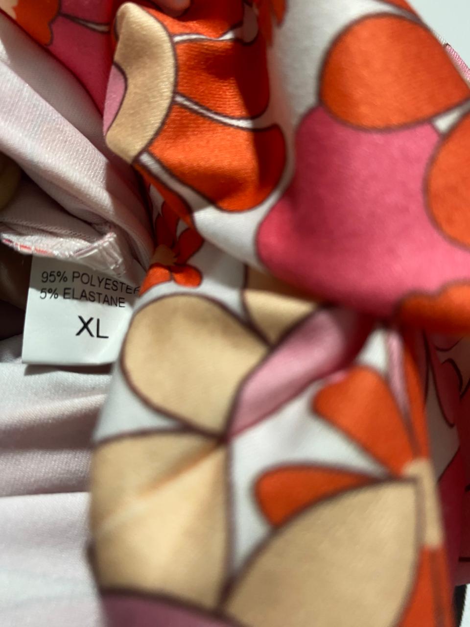 VIBRANT PINK DAISY PRINT FLARE PANTS |XL| WAIST 31|
