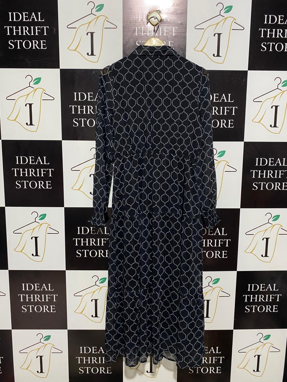 VINTAGE GEOMETRIC PRINT MAXI DRESS |M| BUST 17|