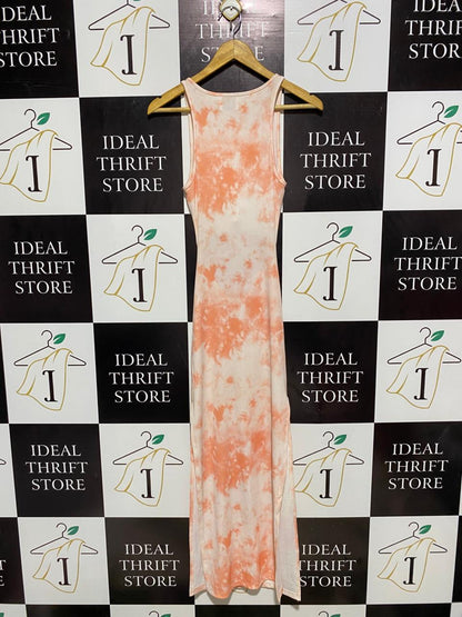 PRINCESS POLLY |S| BUST 12| SUMMER VIBE PEACH TIE-DYE MAXI DRESS