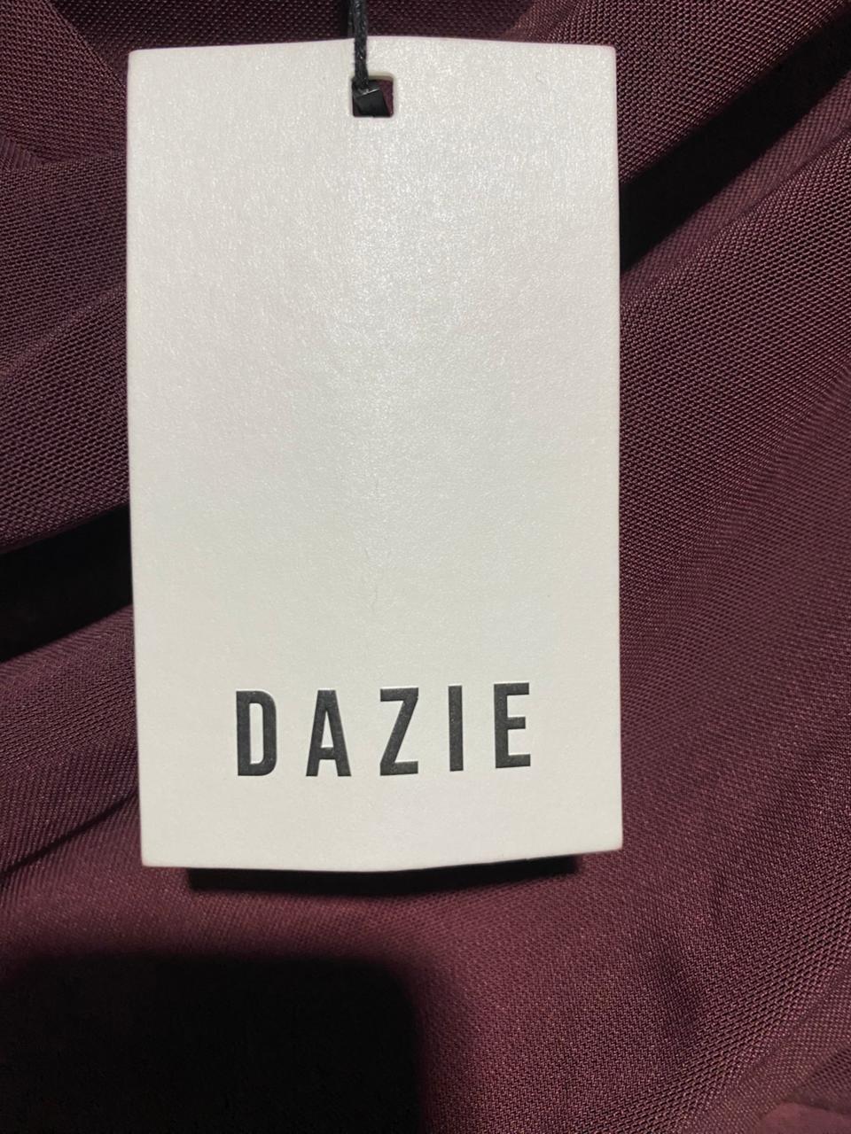 DAZIE |M| BUST 17|B17| BURGUNDY LONG SLEEVE WRAP CROP TOP CHIC RIBBED JERSEY PULLOVER