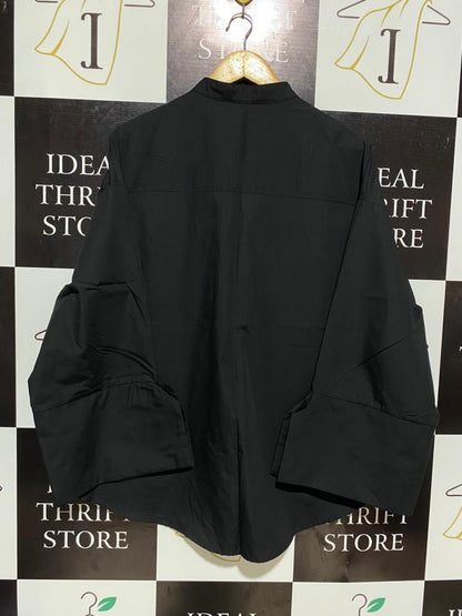 SHEIN |L| BUST 25| BLACK OVERSIZED BUTTON-UP BLOUSE
