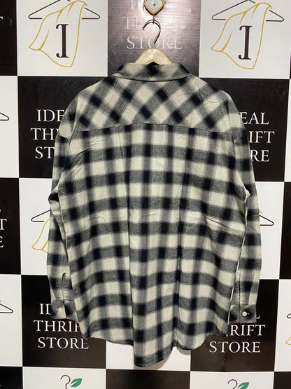 SPORT GIRL |XL| BUST 25| PREMIUM MONOCHROME PLAID FLANNEL SHIRT