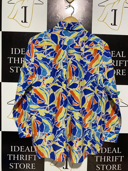 SPORTS CRAFT |L| BUST 20| BOLD MULTI-COLOR LONG SLEEVE BLOUSE