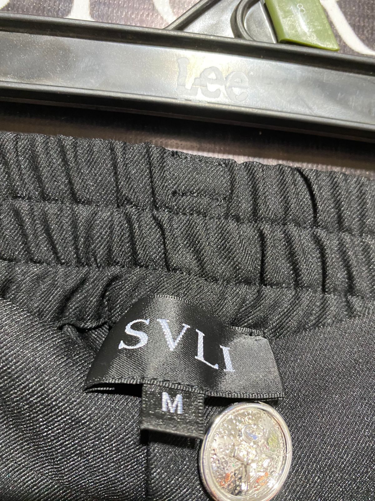 SVLI |M| WAIST 28| OLIVE HIGH-WAISTED BUTTON-FRONT TROUSERS
