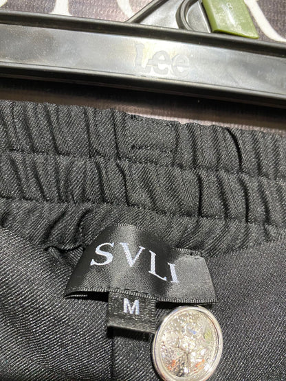 SVLI |M| WAIST 28| OLIVE HIGH-WAISTED BUTTON-FRONT TROUSERS