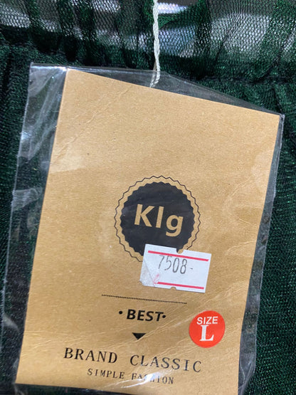 KLG |M/L| BUST 18| ELEGANT FOREST GREEN MULTI-TIERED MESH RUFFLE TOP