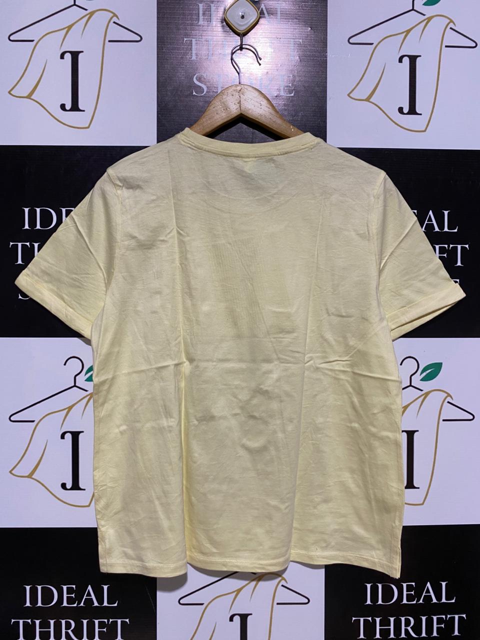 ANKO |L| BUST 20|B12| CORE BASICS SOFT PALE YELLOW COTTON TEE