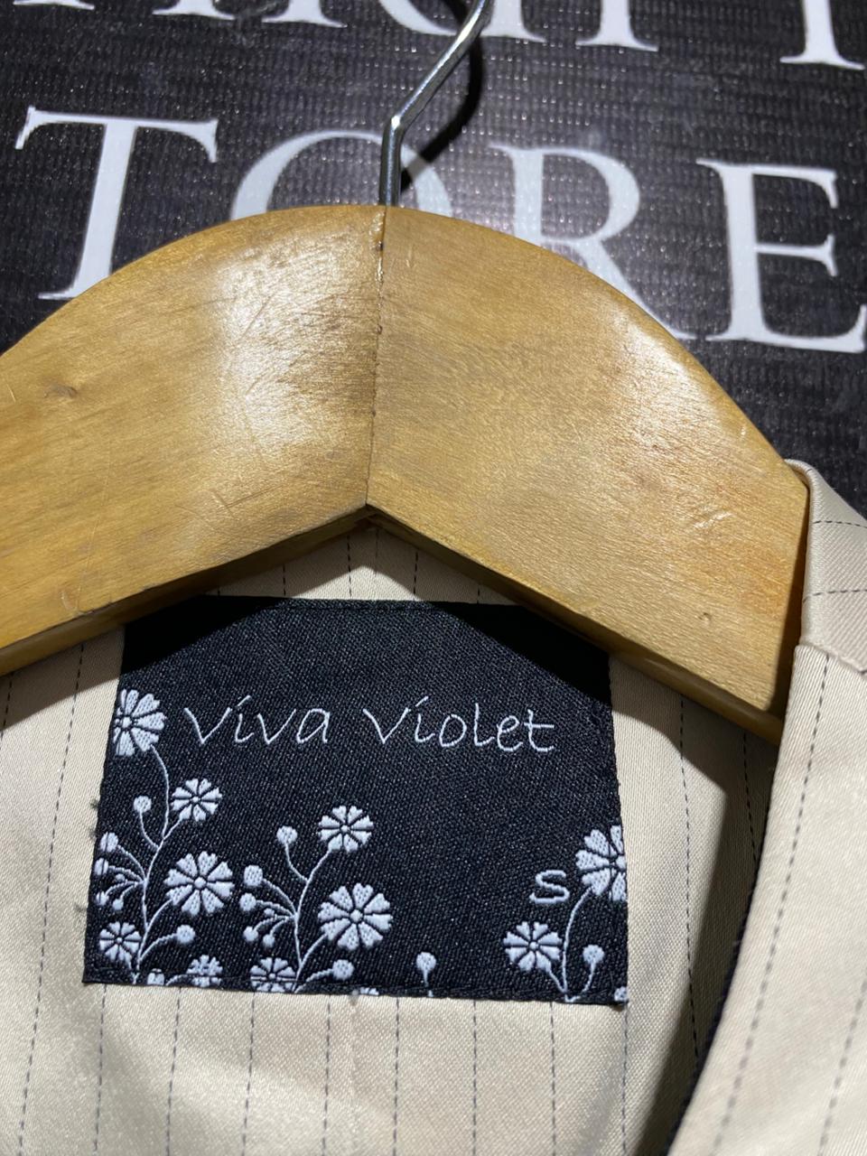 VIVA VIOLET |M| BUST 16| CHIC BLACK JACKET WITH PINSTRIPE PANELS