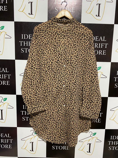 ANKO |XL| BUST 26| WILD STYLE LEOPARD PRINT BUTTON-UP SHIRT