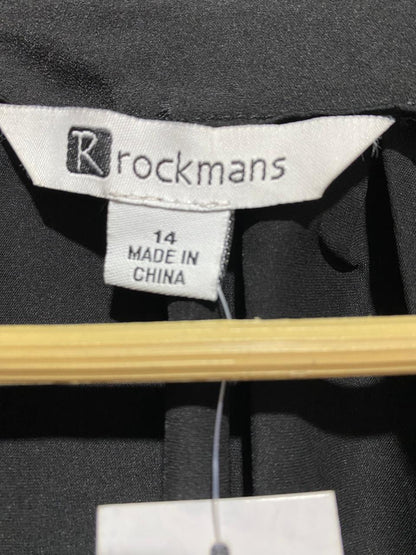 ROCKMANS |XL| BUST 22| LUXE BLACK SATIN PEASANT BLOUSE