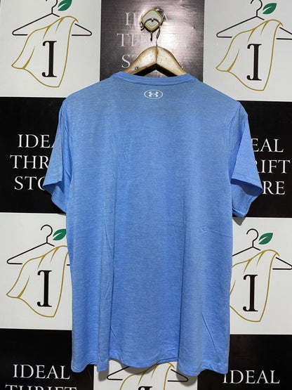 UNDER ARMOUR |XL| BUST 22| BREATHABLE SKY BLUE SHORT SLEEVE TRAINING SHIRT WITH MOISTURE-WICKING FABRIC