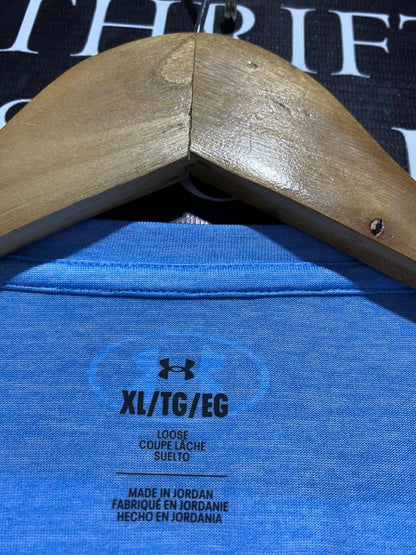 UNDER ARMOUR |XL| BUST 22| BREATHABLE SKY BLUE SHORT SLEEVE TRAINING SHIRT WITH MOISTURE-WICKING FABRIC