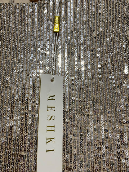 MESHKI |M| BUST 17| DAZZLING CHAMPAGNE GOLD SEQUIN MINI DRESS