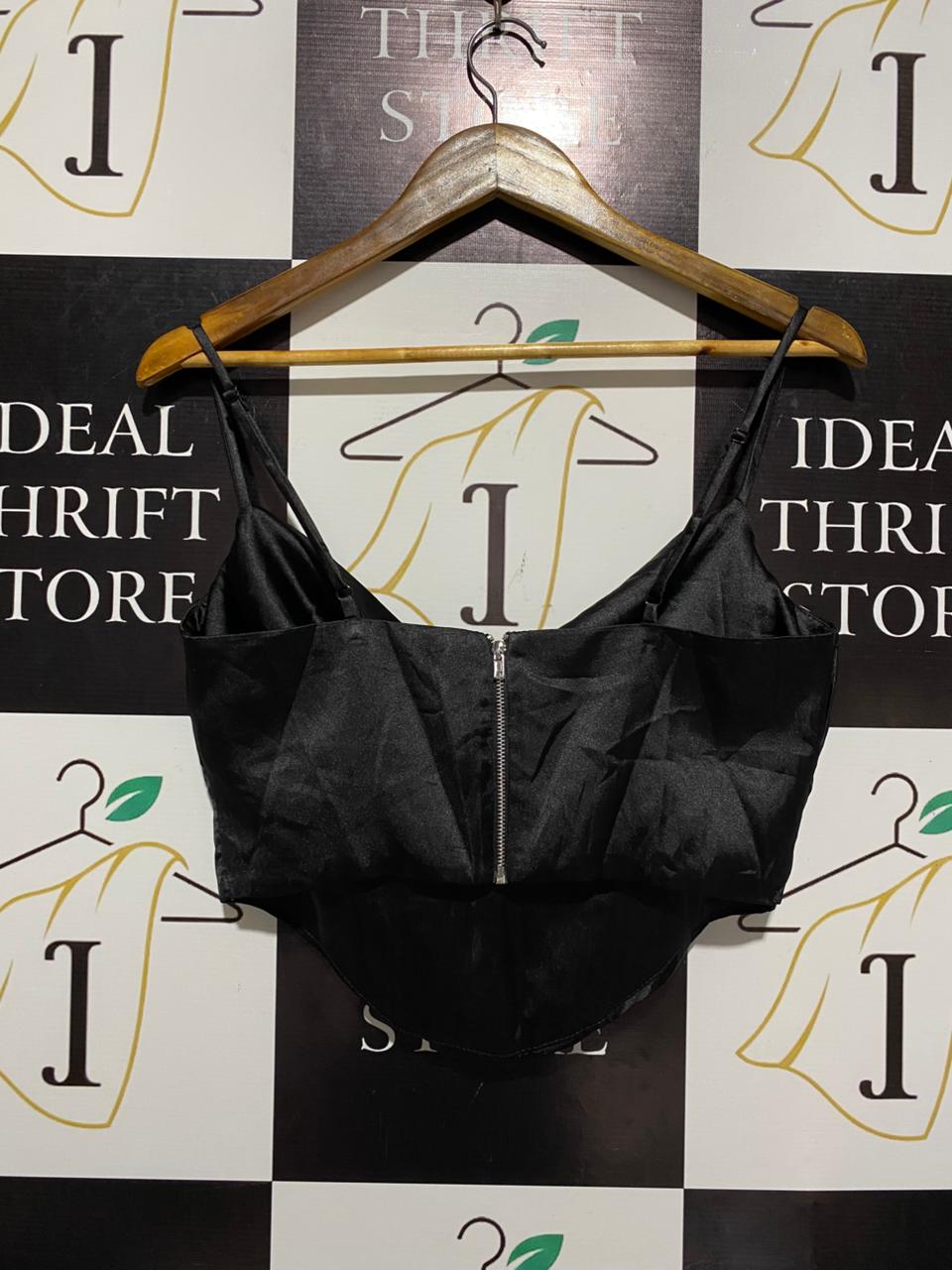 DAZIE |M| BUST 17| LUXE BLACK SATIN CORSET TOP
