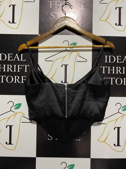 DAZIE |M| BUST 17| LUXE BLACK SATIN CORSET TOP